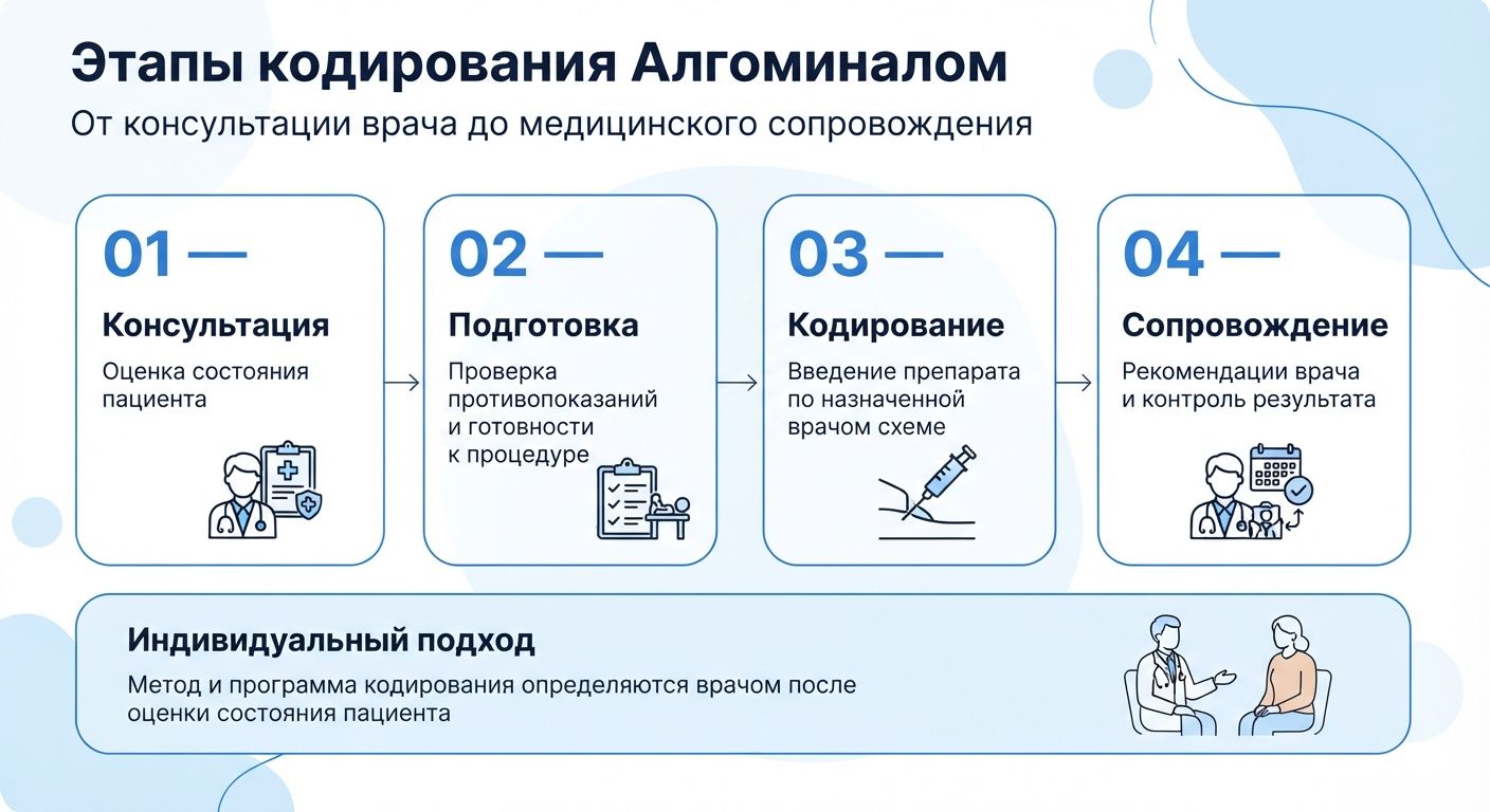 Кодирование препаратом «Алгоминал» в Александрове инфографика